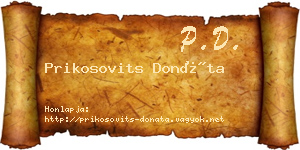 Prikosovits Donáta névjegykártya